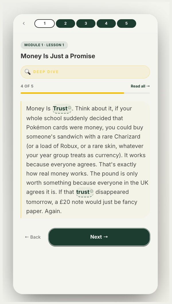 Grandy lesson card - barter illustration